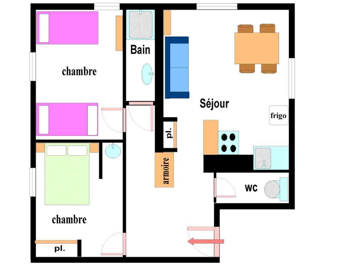 Appartement 5 Personnes Val Cenis, 2 Ch, Draps Fournis - Fr-1-508-253 란슬부르 몽 세니 외부 사진